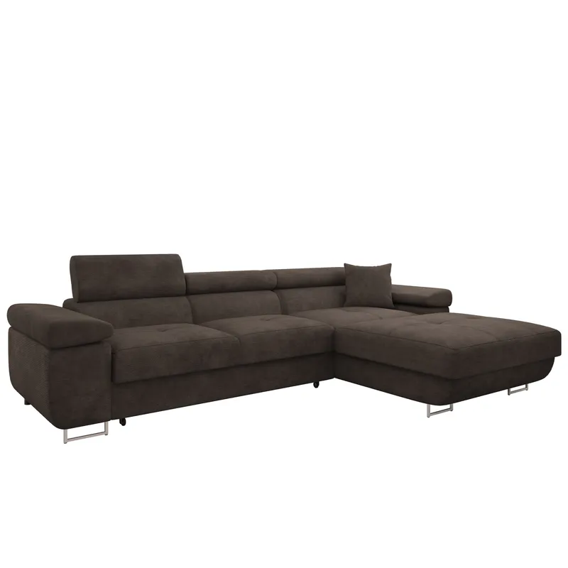 Gabina 3-seters sovesofa med divan, brun