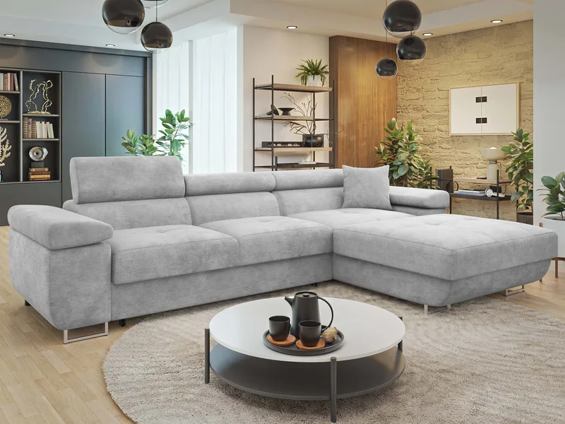 Gabina 3-seters sovesofa med divan - grå - Møbler - Sofaer - Sovesofaer - Hjørnesovesofa