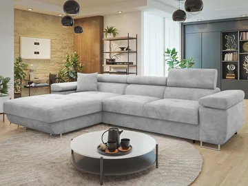 Gabina 3-seters sovesofa med divan - grå - Møbler - Sofaer - Sovesofaer - Hjørnesovesofa