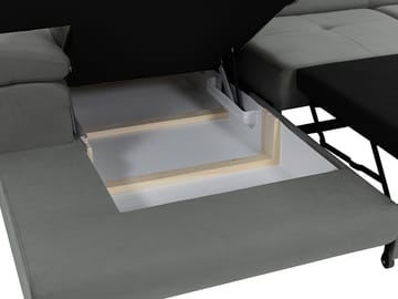 Gabina 3-seters sovesofa med divan - svart - Møbler - Sofaer - Sovesofaer - Hjørnesovesofa