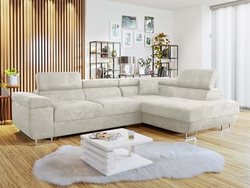 Gabina 4-seters sovesofa med sjeselong - beige - Møbler - Sofaer - Sovesofaer - Hjørnesovesofa
