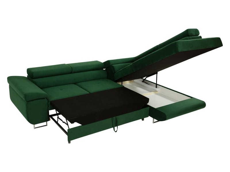 Gabina 4-seters sovesofa med sjeselong - brun - Møbler - Sofaer - Sovesofaer - Hjørnesovesofa