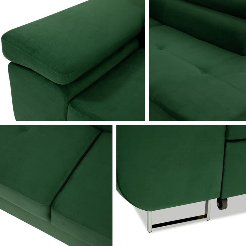 Gabina 4-seters sovesofa med sjeselong - svart - Møbler - Sofaer - Sovesofaer - Hjørnesovesofa