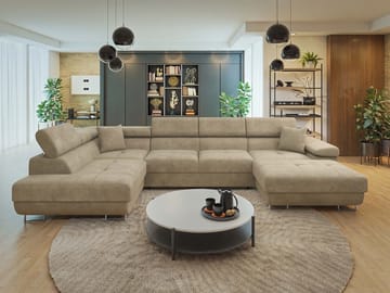 Gabina 5-seters U-formet sovesofa med divan og sjeselong - Lumo 30 - Møbler - Sofaer - Sovesofaer - Hjørnesovesofa