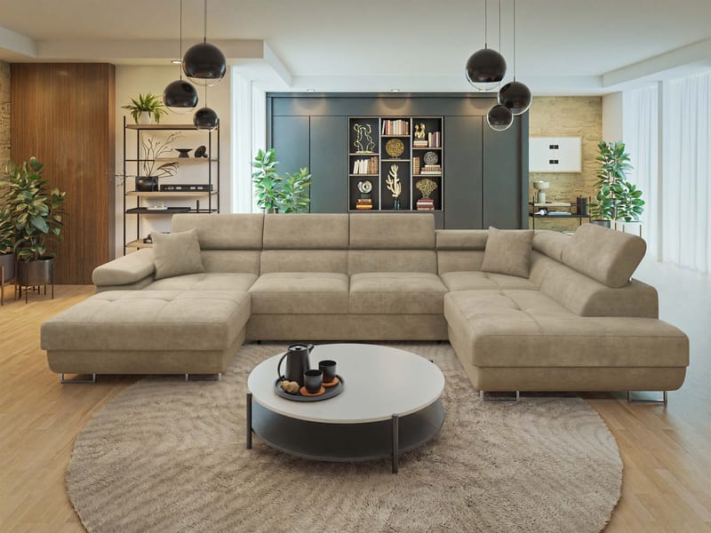 Gabina 5-seters U-formet sovesofa med divan og sjeselong - Lumo 30 - Møbler - Sofaer - Sovesofaer - Hjørnesovesofa