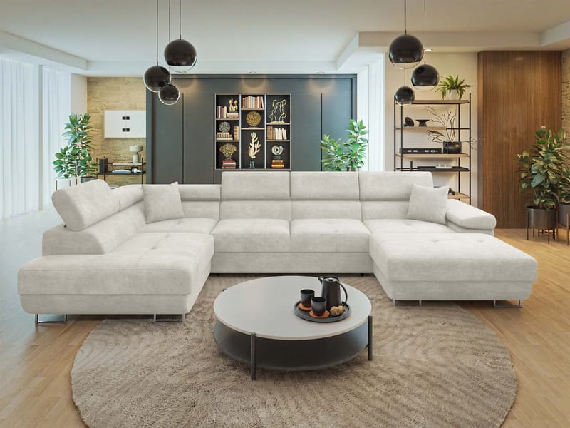 Gabina 5-seters U-formet sovesofa med divan og sjeselong - Lumo 55 - Møbler - Sofaer - Sovesofaer - Hjørnesovesofa