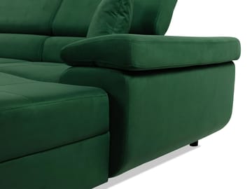 Gabina 5-seters U-formet sovesofa med divan og sjeselong - svart - Møbler - Sofaer - Sovesofaer - Hjørnesovesofa