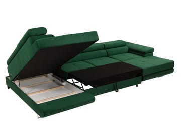 Gabina 5-seters U-formet sovesofa med divan og sjeselong - svart - Møbler - Sofaer - Sovesofaer - Hjørnesovesofa