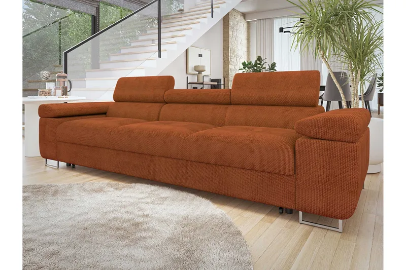 Gabina Sovesofa 3-seter i Chenille - Brun - Møbler - Sofaer - Sovesofaer - 3 seters sovesofa