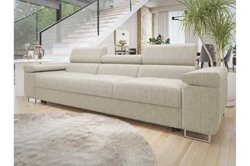 Gabina Sovesofa 3-seter i Manchester - Beige - Møbler - Sofaer - Sovesofaer - 3 seters sovesofa