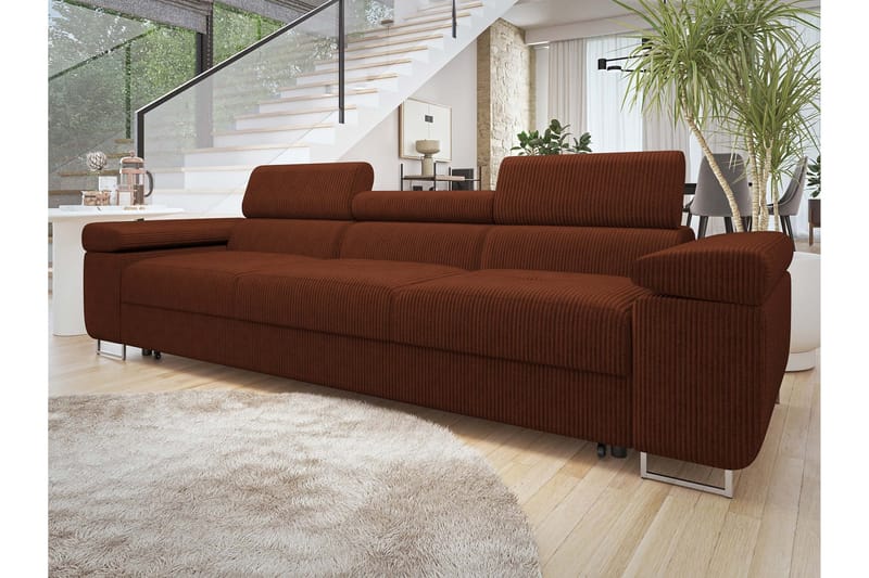 Gabina Sovesofa 3-seter i Manchester - Brun - Møbler - Sofaer - Sovesofaer - 3 seters sovesofa