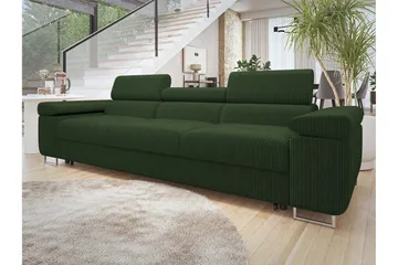 Gabina Sovesofa 3-seter i Manchester - Grønn - Møbler - Sofaer - Sovesofaer - 3 seters sovesofa