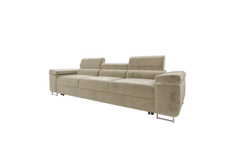 Gabina Sovesofa 3-seter i Plysj - Beige - Møbler - Sofaer - Sovesofaer - 3 seters sovesofa
