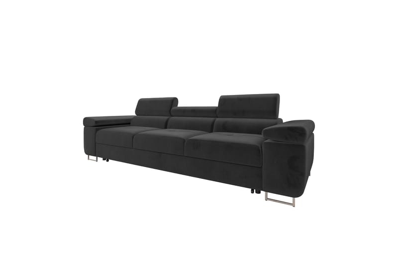 Gabina Sovesofa 3-seter i Plysj - Svart - Møbler - Sofaer - Sovesofaer - 3 seters sovesofa