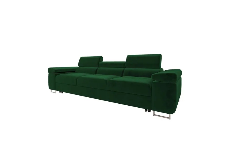 Gabina Sovesofa 3-seter i Plysj - Grønn - Møbler - Sofaer - Sovesofaer - 3 seters sovesofa