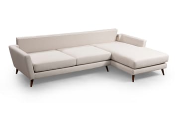 Gajanejos 5-seter Høyrevendt L-formet Sovesofa 93x273 cm i Stoff - Kremhvit - Møbler - Sofaer - Sovesofaer - Sovesofa divan