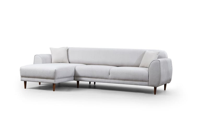 Gajanejos 5-seter Venstrevendt L-formet Sovesofa 87x237 cm i Stoff - Lysegrå - Møbler - Sofaer - Sovesofaer - Langsgående sovesofa