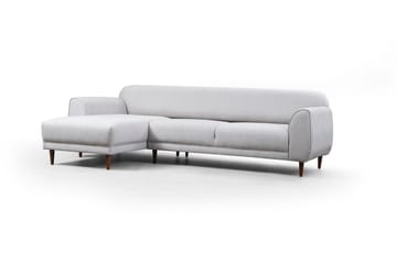 Gajanejos 5-seter Venstrevendt L-formet Sovesofa 87x237 cm i Stoff - Lysegrå - Møbler - Sofaer - Sovesofaer - Langsgående sovesofa