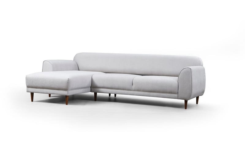 Gajanejos 5-seter Venstrevendt L-formet Sovesofa 87x237 cm i Stoff - Lysegrå - Møbler - Sofaer - Sovesofaer - Langsgående sovesofa
