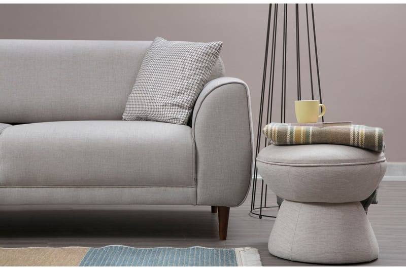Gajanejos 5-seter Venstrevendt L-formet Sovesofa 87x237 cm i Stoff - Lysegrå - Møbler - Sofaer - Sovesofaer - Langsgående sovesofa