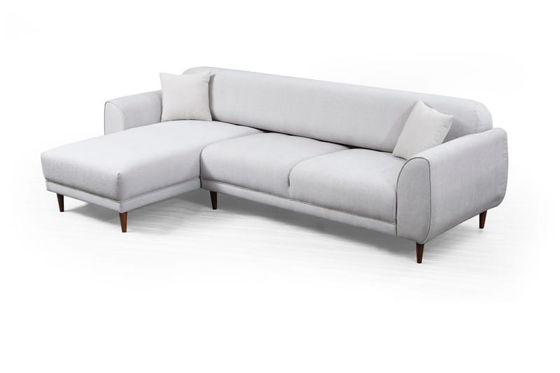 Gajanejos 5-seter Venstrevendt L-formet Sovesofa 87x237 cm i Stoff - Lysegrå - Møbler - Sofaer - Sovesofaer - Langsgående sovesofa