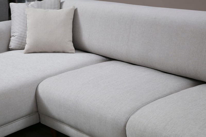Gajanejos 5-seter Venstrevendt L-formet Sovesofa 87x237 cm i Stoff - Lysegrå - Møbler - Sofaer - Sovesofaer - Langsgående sovesofa