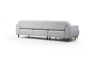 Gajanejos 5-seter Venstrevendt L-formet Sovesofa 87x237 cm i Stoff - Lysegrå - Møbler - Sofaer - Sovesofaer - Langsgående sovesofa