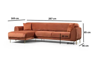 Gajanejos Divansovesofa - Brun - Møbler - Sofaer - Sovesofaer - Langsgående sovesofa