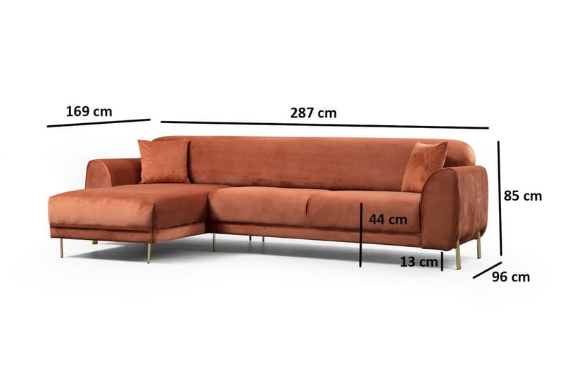 Gajanejos Divansovesofa - Brun - Møbler - Sofaer - Sovesofaer - Langsgående sovesofa