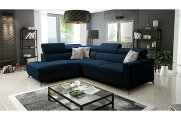 Galbally 3-sits Hörnbäddsoffa Dark blue - Møbler - Sofaer - Sovesofaer - Langsgående sovesofa