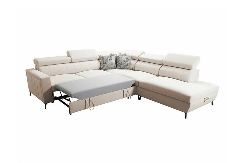 Galbally 4-sits Hörnbäddsoffa Light brown - Møbler - Sofaer - Sovesofaer - Langsgående sovesofa