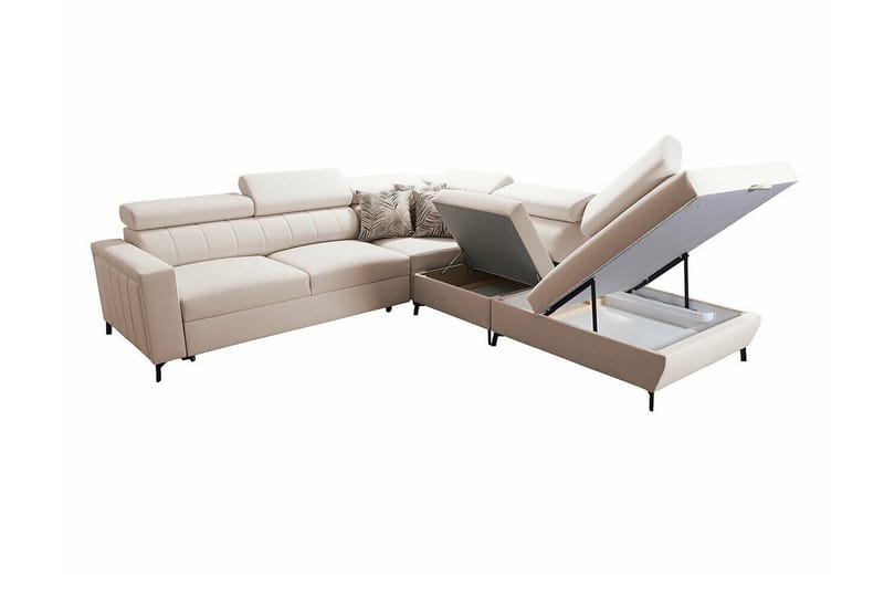 Galbally 4-sits Hörnbäddsoffa Ljusgrå - Møbler - Sofaer - Sovesofaer - Langsgående sovesofa