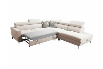 Galbally 4-sits Hörnbäddsoffa NO_BRAND Ljusgrå - Møbler - Sofaer - Sovesofaer - Langsgående sovesofa