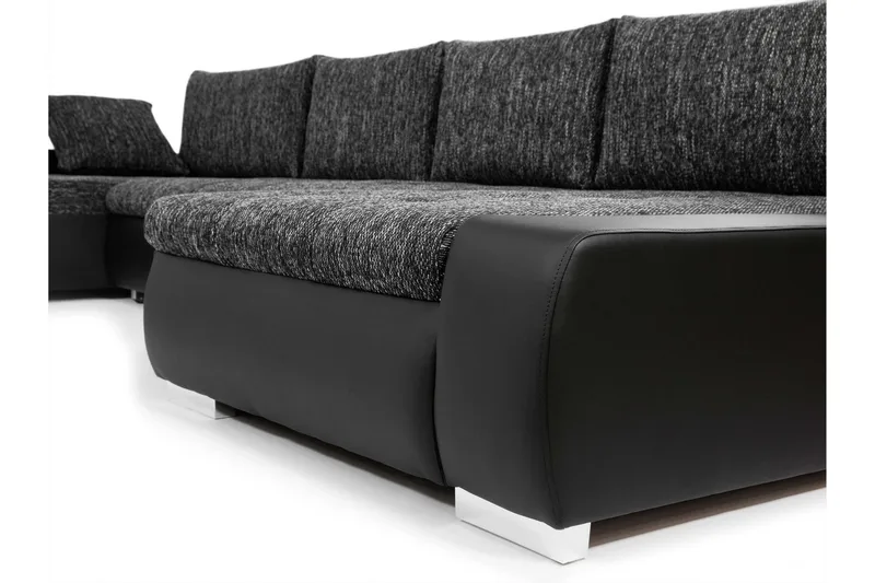 Gammel Sovesofa Dobbel Divan 4-Seter - Oransje - Møbler - Sofaer - Sovesofaer - U sovesofa