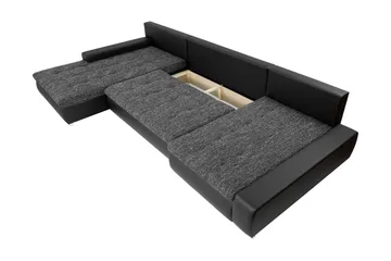 Gammel Sovesofa Dobbel Divan 4-Seter - Oransje - Møbler - Sofaer - Sovesofaer - U sovesofa