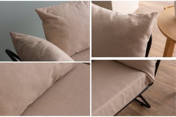 Giancarlo 2-seters Foldbar Sovesofa 60x180 cm i Lin - Beige - Møbler - Sofaer - Sovesofaer - 2 seters sovesofa