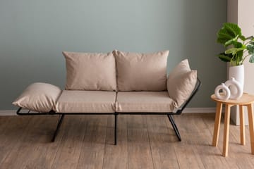 Giancarlo 2-seters Foldbar Sovesofa 60x180 cm i Lin - Beige - Møbler - Sofaer - Sovesofaer - 2 seters sovesofa