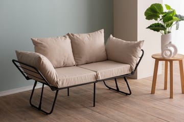 Giancarlo 2-seters Foldbar Sovesofa 60x180 cm i Lin - Beige - Møbler - Sofaer - Sovesofaer - 2 seters sovesofa