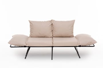 Giancarlo 2-seters Foldbar Sovesofa 60x180 cm i Lin - Beige - Møbler - Sofaer - Sovesofaer - 2 seters sovesofa