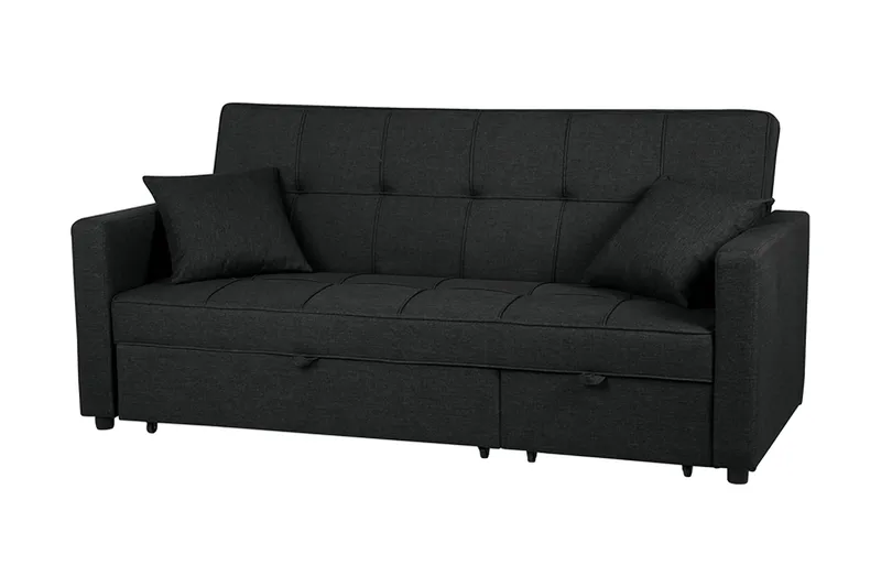 Glomma 3-seter Uttrekkbar Sovesofa 181x207 cm i Stoff, Mørkegrå