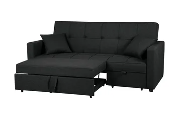 Glomma 3-seter Uttrekkbar Sovesofa 181x207 cm i Stoff - Mørkegrå - Møbler - Sofaer - Sovesofaer - 3 seters sovesofa