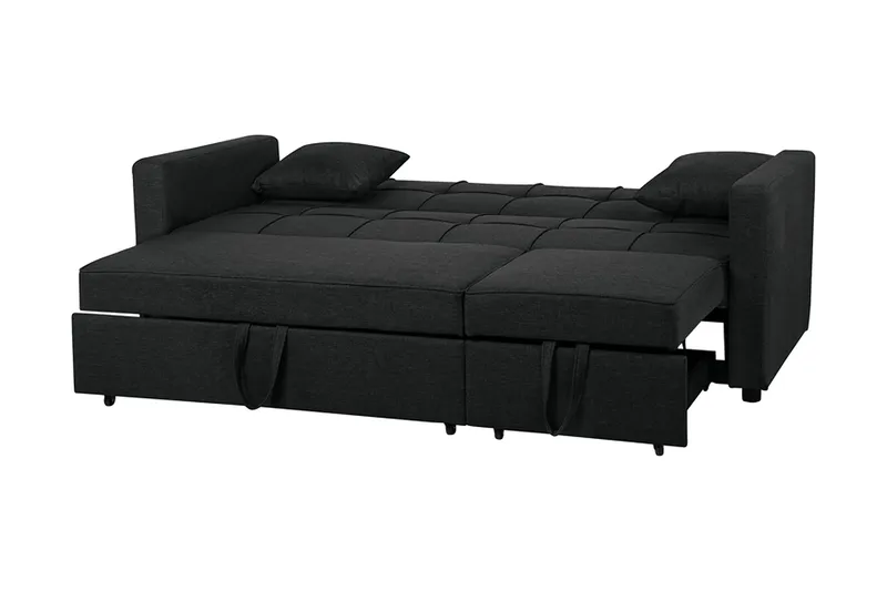 Glomma 3-seter Uttrekkbar Sovesofa 181x207 cm i Stoff - Mørkegrå - Møbler - Sofaer - Sovesofaer - 3 seters sovesofa