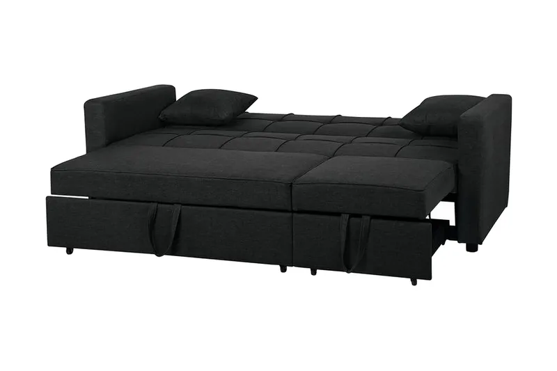 Glomma 3-seter Uttrekkbar Sovesofa 181x207 cm i Stoff - Mørkegrå - Møbler - Sofaer - Sovesofaer - 3 seters sovesofa