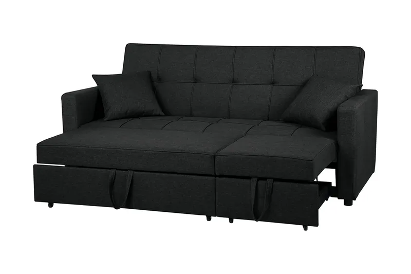 Glomma 3-seter Uttrekkbar Sovesofa 181x207 cm i Stoff - Mørkegrå - Møbler - Sofaer - Sovesofaer - 3 seters sovesofa