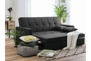 Glomma 3-seter Uttrekkbar Sovesofa 181x207 cm i Stoff - Mørkegrå - Møbler - Sofaer - Sovesofaer - 3 seters sovesofa