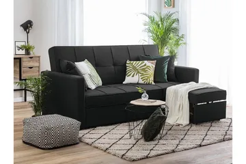 Glomma 3-seter Uttrekkbar Sovesofa 181x207 cm i Stoff - Mørkegrå - Møbler - Sofaer - Sovesofaer - 3 seters sovesofa