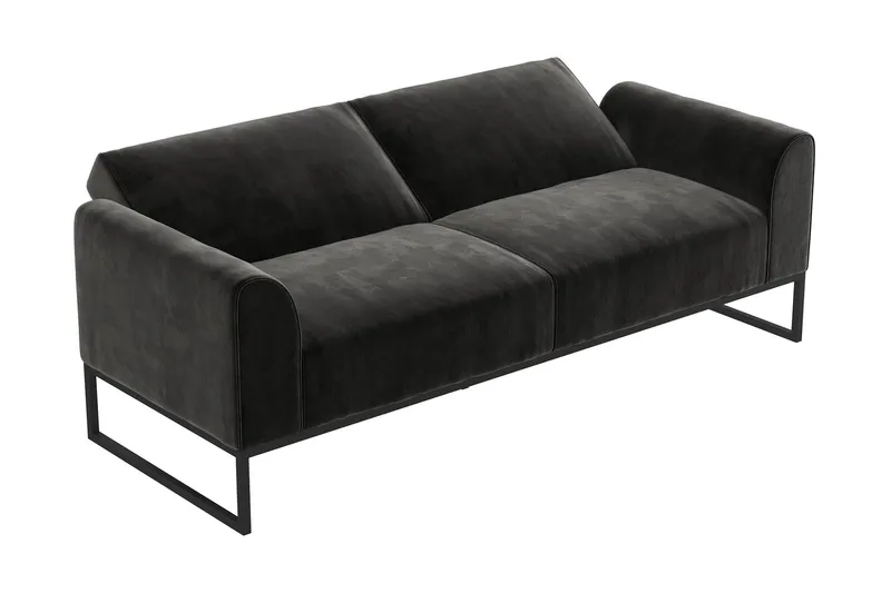 Gonxhe 2-seter Rektangulær Sovesofa 113x179 cm i Fløyel - Sort - Møbler - Sofaer - Sovesofaer - 2 seters sovesofa