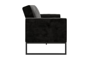Gonxhe 2-seter Rektangulær Sovesofa 113x179 cm i Fløyel - Sort - Møbler - Sofaer - Sovesofaer - 2 seters sovesofa