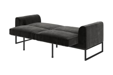 Gonxhe 2-seter Rektangulær Sovesofa 113x179 cm i Fløyel - Sort - Møbler - Sofaer - Sovesofaer - 2 seters sovesofa