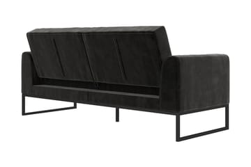 Gonxhe 2-seter Rektangulær Sovesofa 113x179 cm i Fløyel - Sort - Møbler - Sofaer - Sovesofaer - 2 seters sovesofa